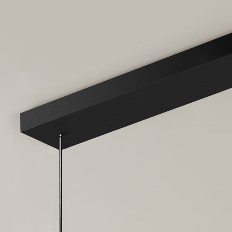 4 lichte lineaire hanglampverlichting Moderne keukeneilandverlichting metalen eiland hanglampen in zwart