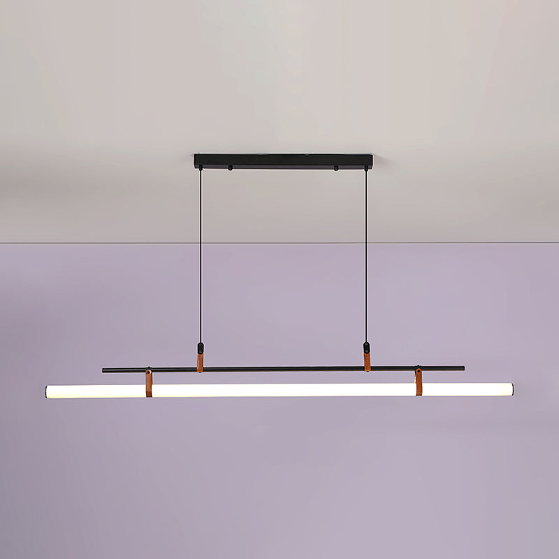 Linear Metal Island Light Fixture Modern Ceiling Pendant Light for Dining Room