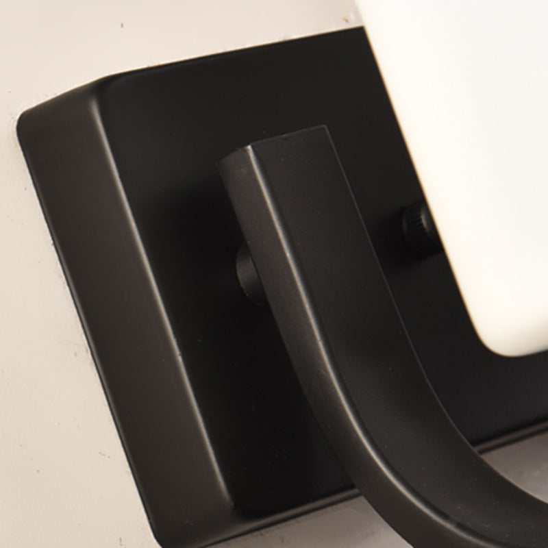 Zylinder Schwarze Leuchtenbeleuchtung Industriemilchglas Wandleuchte Lampe