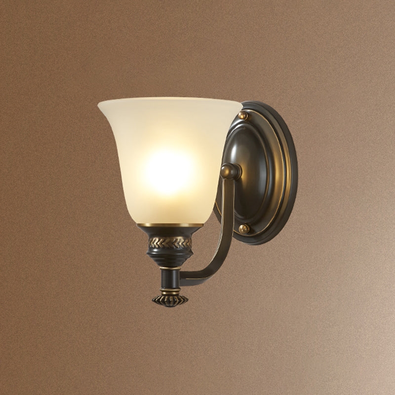 Frosted White Glass Sconce Light Cone Industrial Wall Sconce Light for Living Room