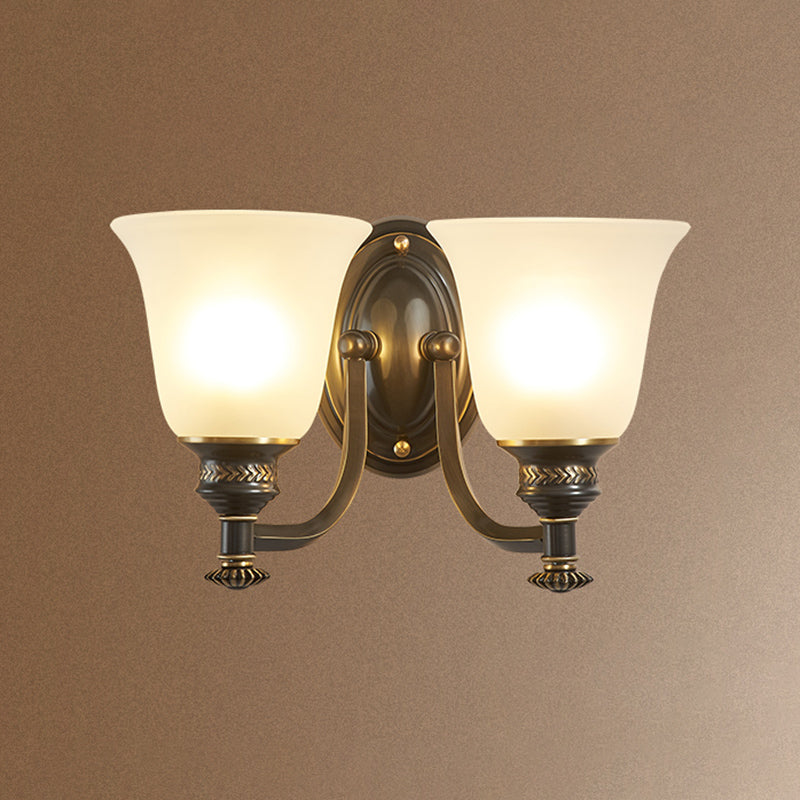 Frosted White Glass Sconce Light Cone Industrial Wall Sconce Light for Living Room