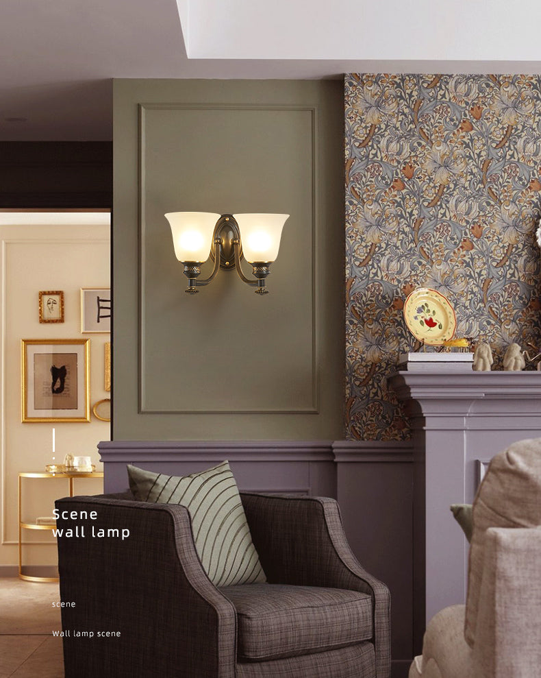 Frosted White Glass Sconce Light Cone Industrial Wall Sconce Light for Living Room