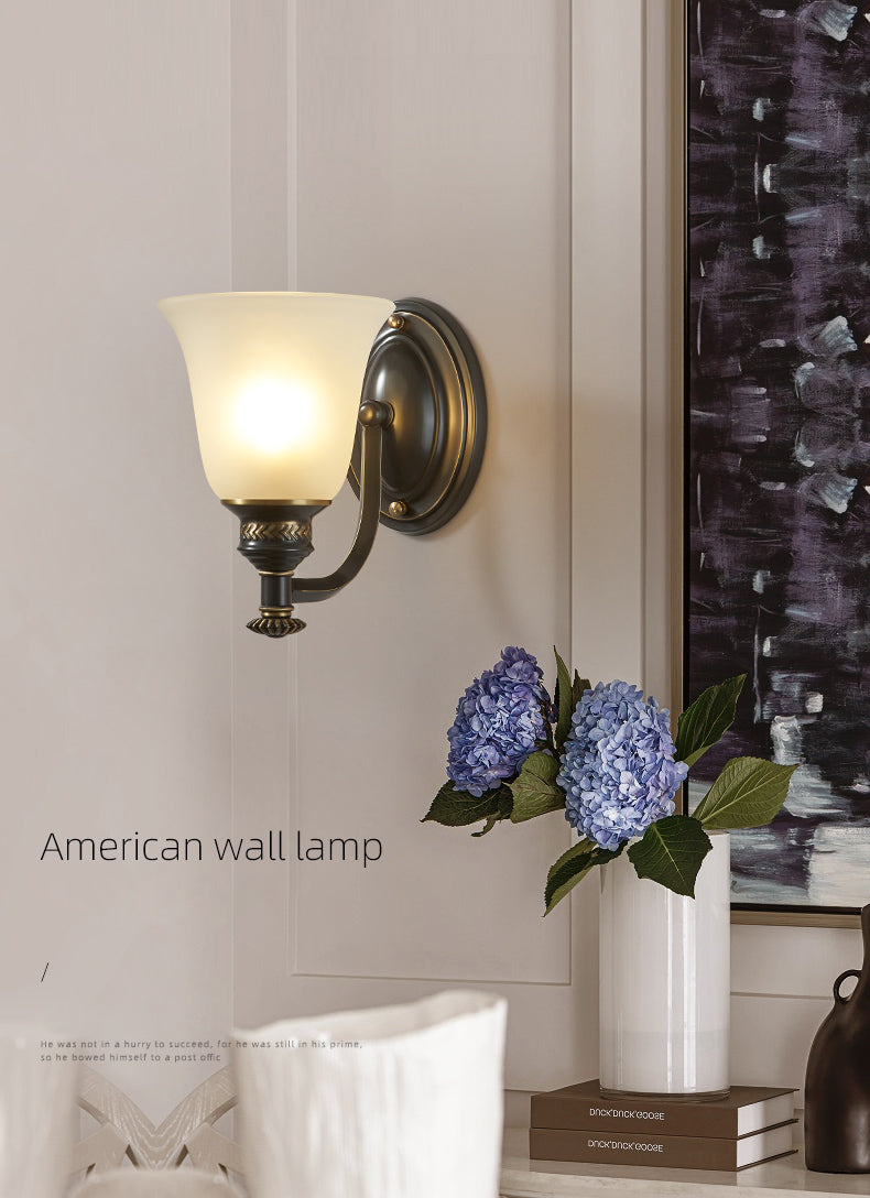 Frosted White Glass Sconce Light Cone Industrial Wall Sconce Light for Living Room