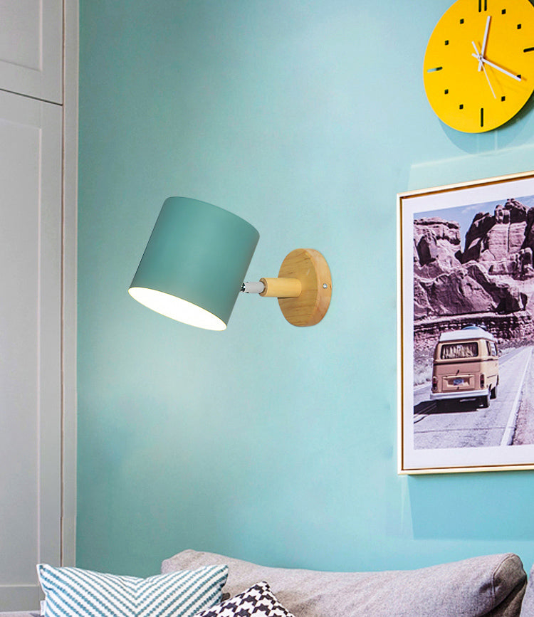 Moderni macaron nordici in stile unica sfumatura da parete funce metallo 1 flioncini leggeri