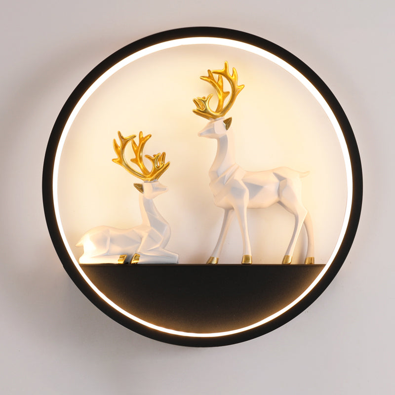 Illuminazione a parete in metallo contemporanea 1 cerchio di luce per la camera da letto