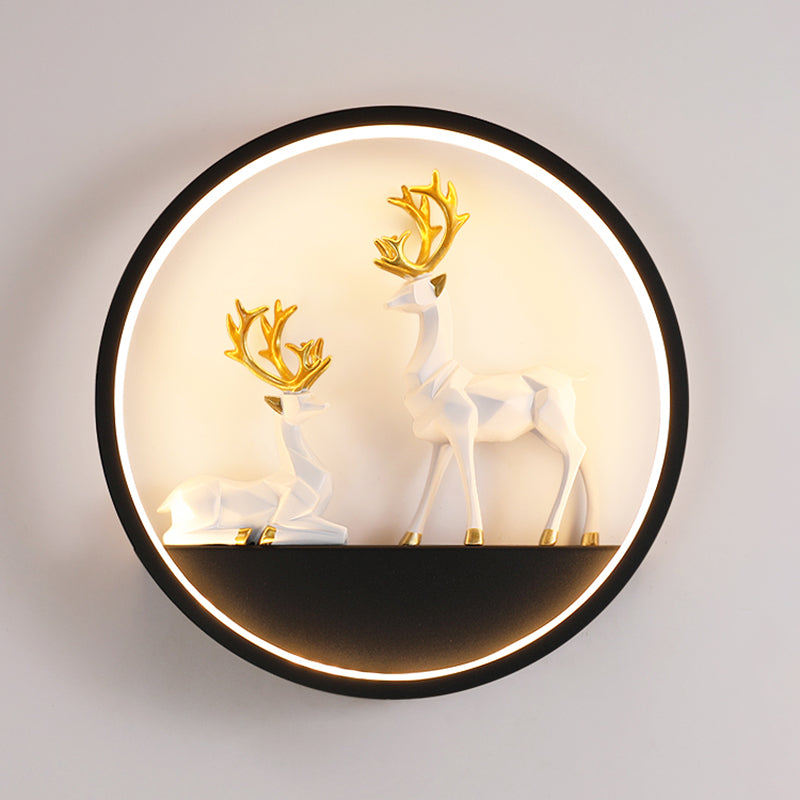 Illuminazione a parete in metallo contemporanea 1 cerchio di luce per la camera da letto