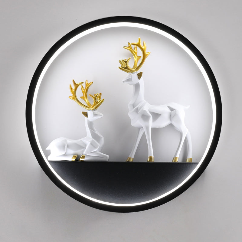 Illuminazione a parete in metallo contemporanea 1 cerchio di luce per la camera da letto