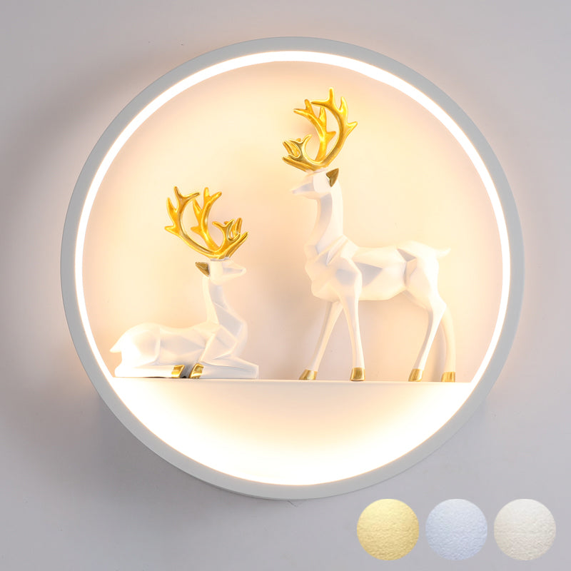 Illuminazione a parete in metallo contemporanea 1 cerchio di luce per la camera da letto