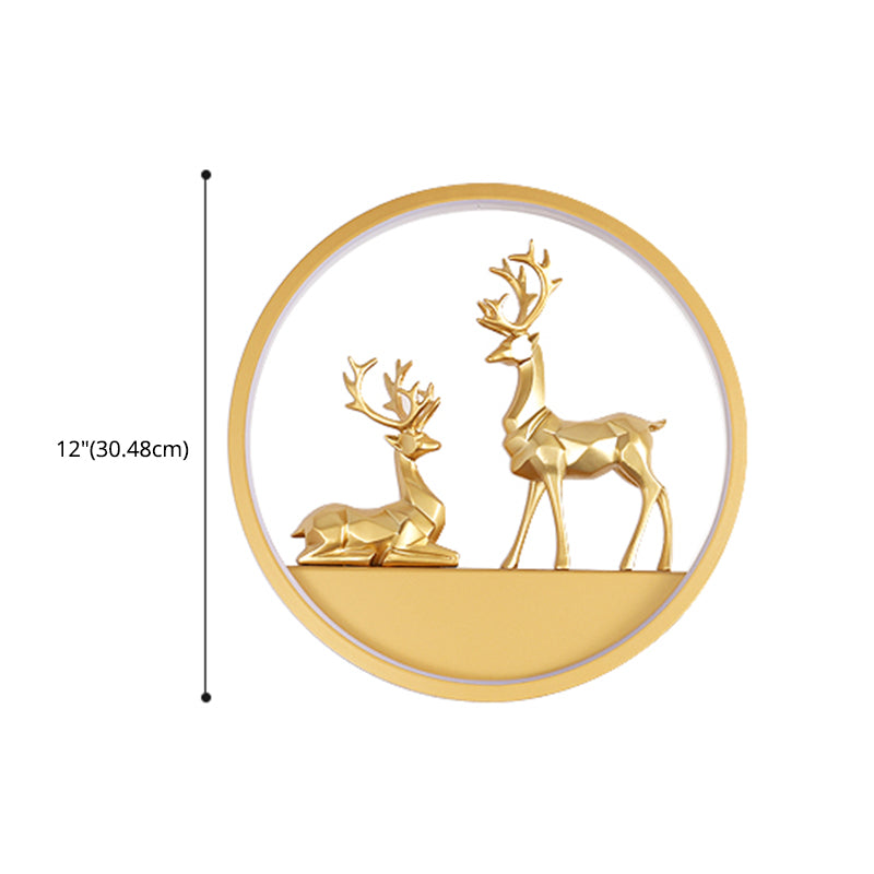 Illuminazione a parete in metallo contemporanea 1 cerchio di luce per la camera da letto