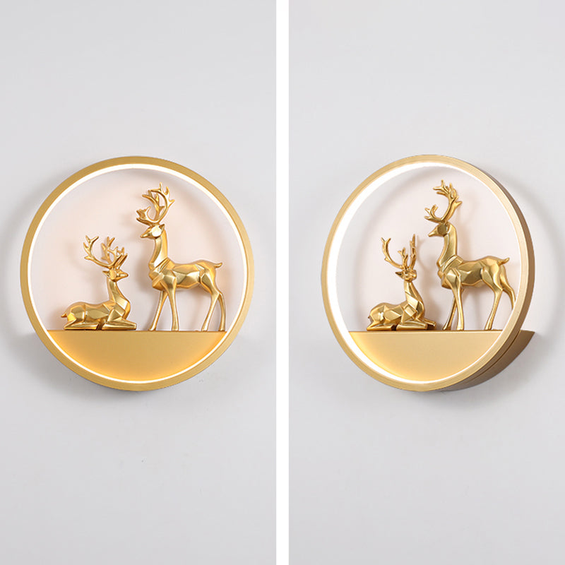 Illuminazione a parete in metallo contemporanea 1 cerchio di luce per la camera da letto