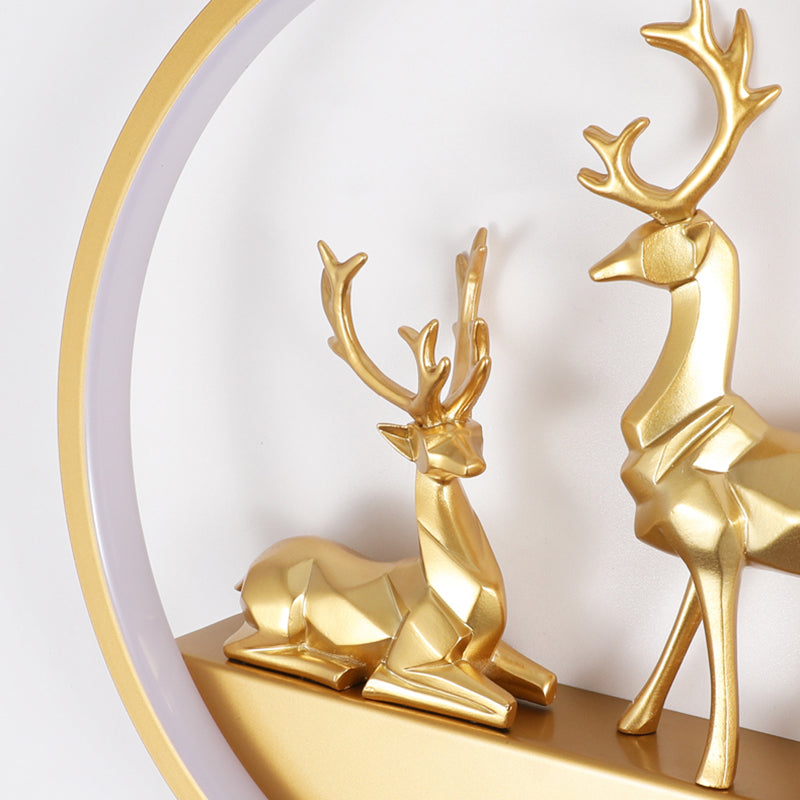 Illuminazione a parete in metallo contemporanea 1 cerchio di luce per la camera da letto