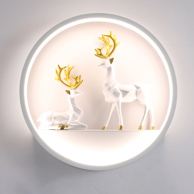 Illuminazione a parete in metallo contemporanea 1 cerchio di luce per la camera da letto