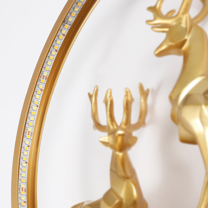 Illuminazione a parete in metallo contemporanea 1 cerchio di luce per la camera da letto