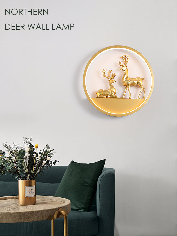 Illuminazione a parete in metallo contemporanea 1 cerchio di luce per la camera da letto