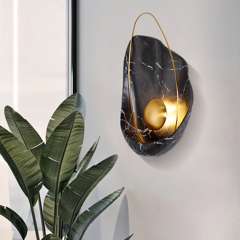 Appliques de lumière murale géométrique contemporaine lampe à support mural en résine pour le salon