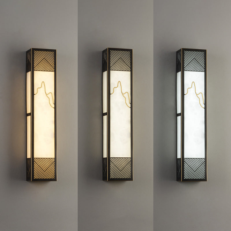 Lámpara de metal de 1 luz de 1 luz moderna de luz rectangular para sala de estar para sala de estar