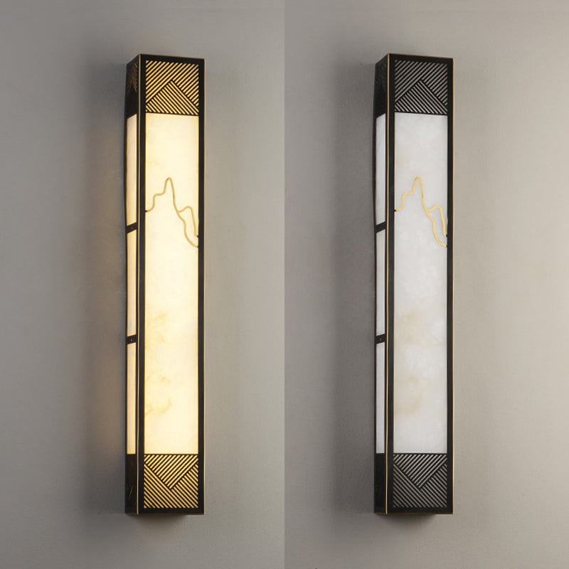 Lámpara de metal de 1 luz de 1 luz moderna de luz rectangular para sala de estar para sala de estar