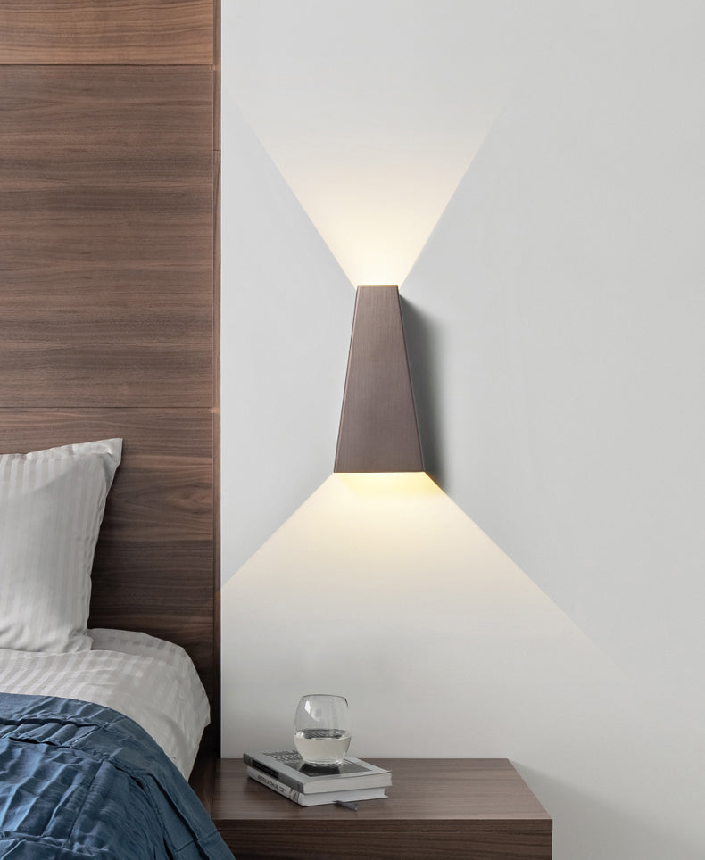 Aluminium minimalisme wandlamp armatuur 1-licht LED SCONCE Licht voor slaapkamer