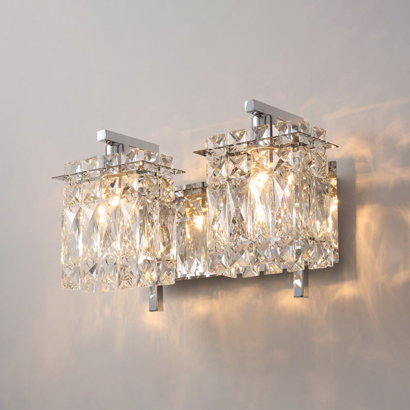 Crystal Squared Wall Lamp Sconce Modern Sconce Light Fixture for Bathroom
