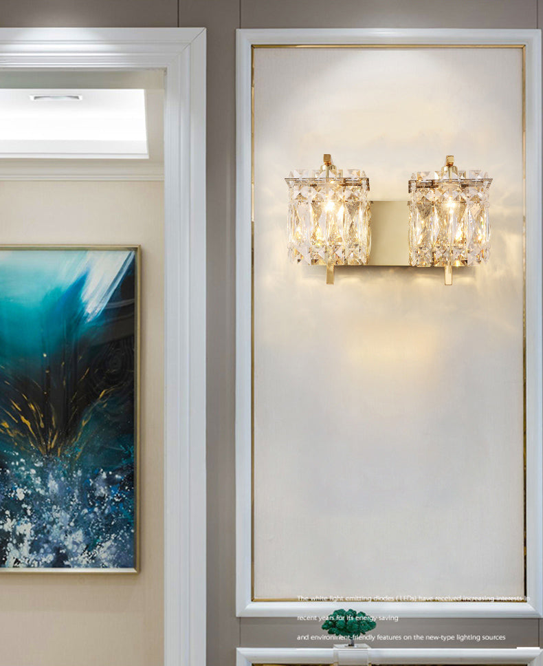 Crystal Squared Wall Lamp Sconce Modern Sconce Light Fixture for Bathroom