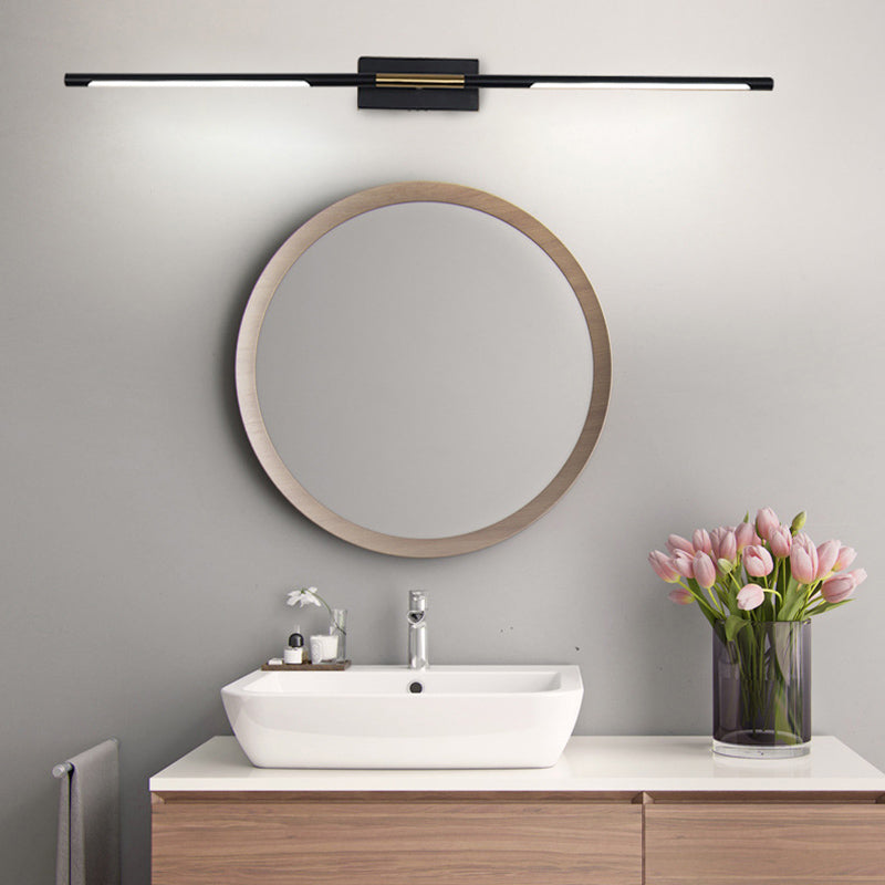 2-lichts lineaire wandwandeling moderne eenvoudige stijl spiegelmuurverlichting in zwart