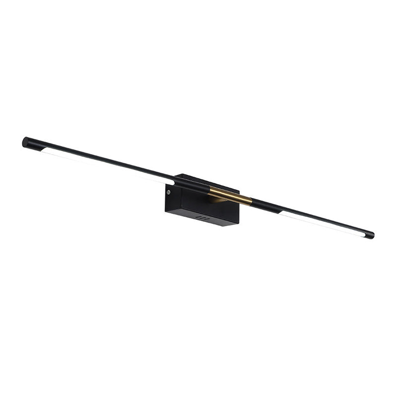 2-lichts lineaire wandwandeling moderne eenvoudige stijl spiegelmuurverlichting in zwart