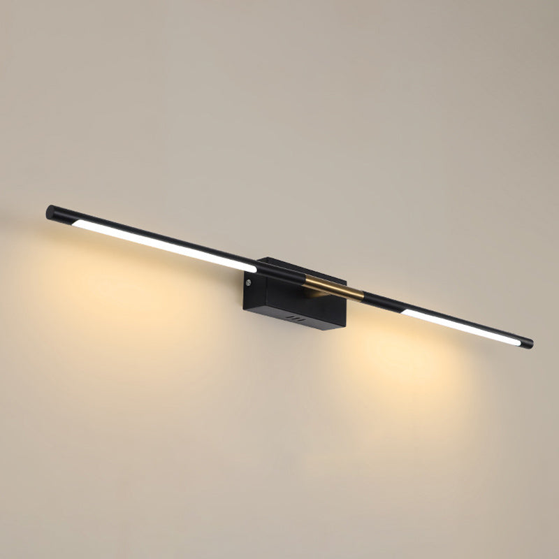 2-lichts lineaire wandwandeling moderne eenvoudige stijl spiegelmuurverlichting in zwart