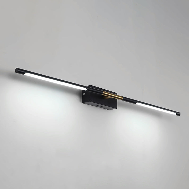 2-lichts lineaire wandwandeling moderne eenvoudige stijl spiegelmuurverlichting in zwart