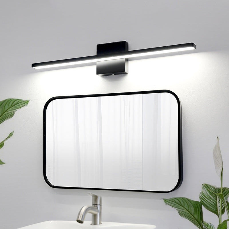 1-licht lineaire wandwandeling moderne eenvoudige stijl spiegelmuurverlichting in zwart