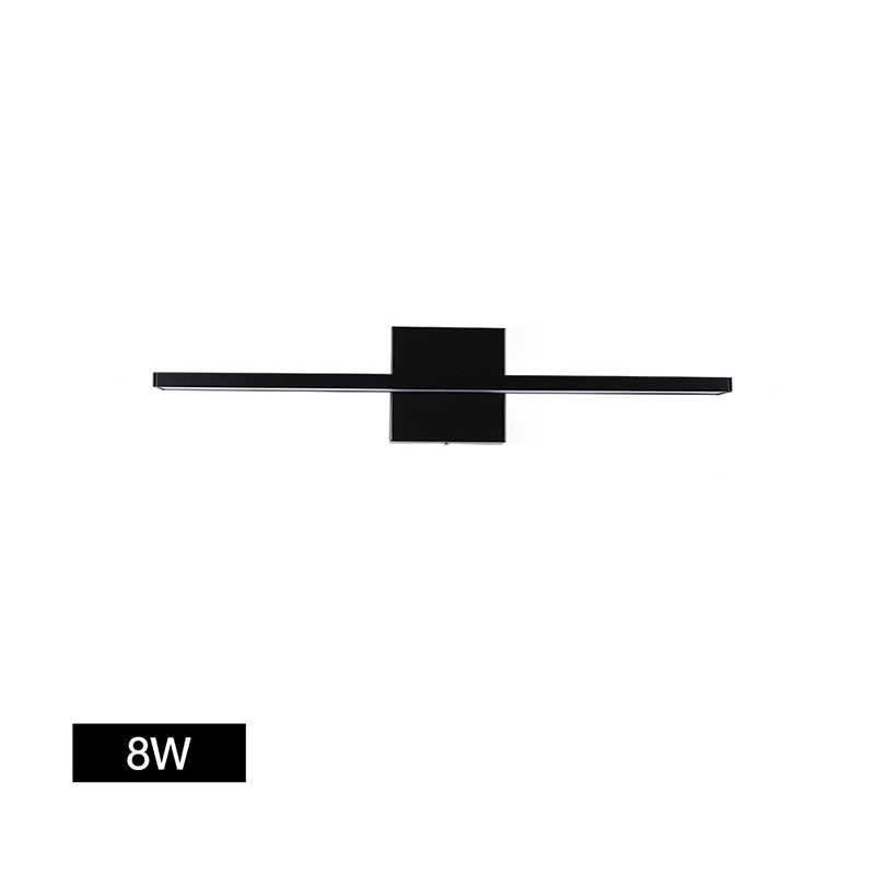 1-licht lineaire wandwandeling moderne eenvoudige stijl spiegelmuurverlichting in zwart