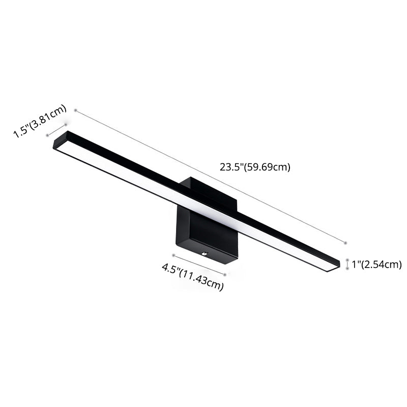 1-licht lineaire wandwandeling moderne eenvoudige stijl spiegelmuurverlichting in zwart
