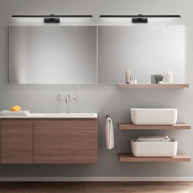 1-licht lineaire wandwandeling moderne eenvoudige stijl spiegelmuurverlichting in zwart