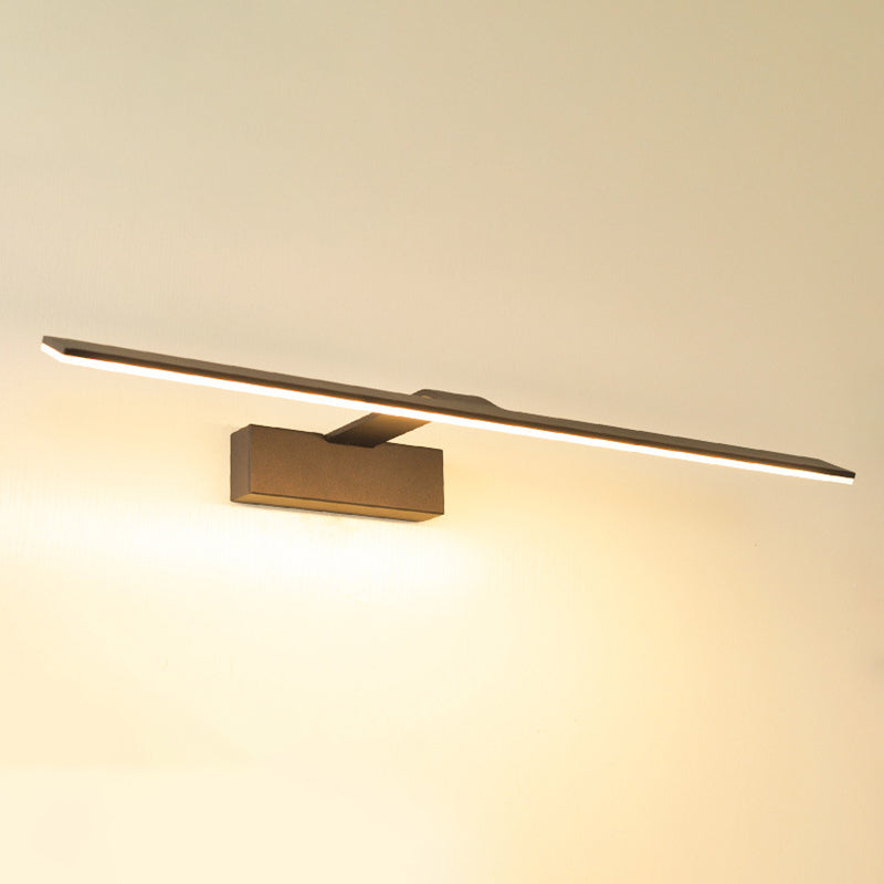 1-licht lineaire wandwandeling moderne eenvoudige stijl spiegelmuurverlichting in zwart