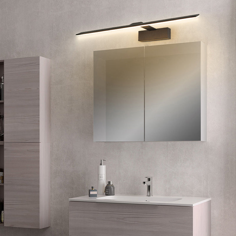 1-licht lineaire wandwandeling moderne eenvoudige stijl spiegelmuurverlichting in zwart