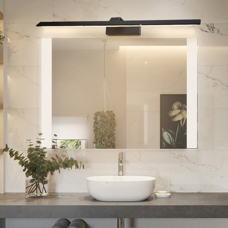 1-licht lineaire wandwandeling moderne eenvoudige stijl spiegelmuurverlichting in zwart