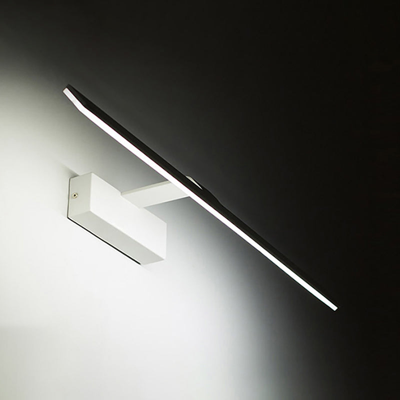 1-licht lineaire wandwandeling moderne eenvoudige stijl spiegelmuurverlichting in zwart