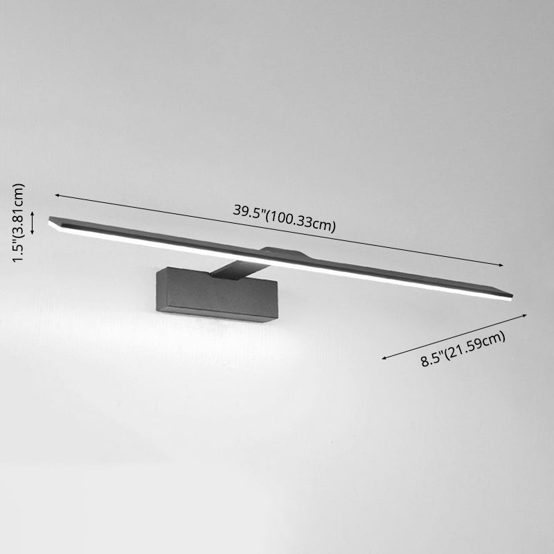 1-licht lineaire wandwandeling moderne eenvoudige stijl spiegelmuurverlichting in zwart