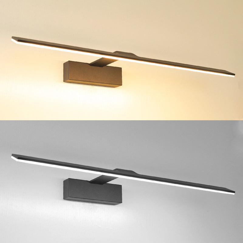 1-licht lineaire wandwandeling moderne eenvoudige stijl spiegelmuurverlichting in zwart