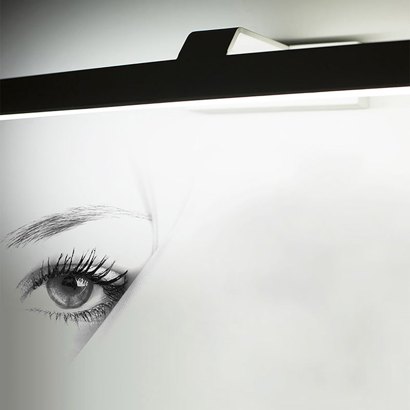 1-licht lineaire wandwandeling moderne eenvoudige stijl spiegelmuurverlichting in zwart