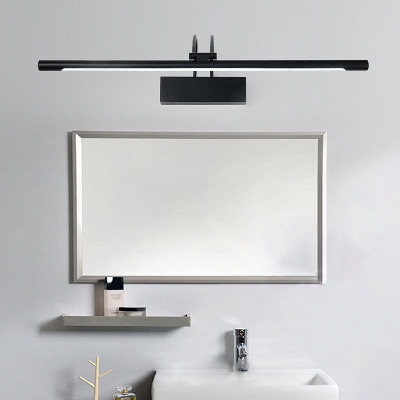 1-licht lineaire wandwandeling moderne eenvoudige stijl spiegelmuurverlichting in zwart