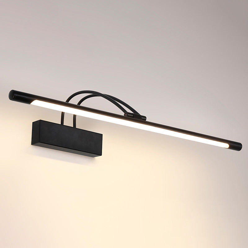 1-licht lineaire wandwandeling moderne eenvoudige stijl spiegelmuurverlichting in zwart