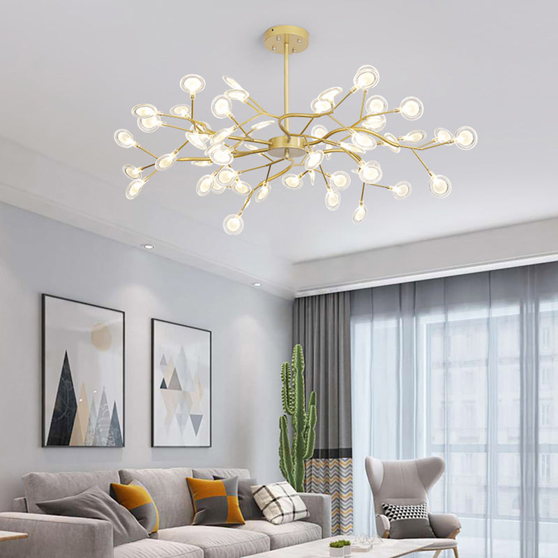 Modern Farmhouse Chandelier with Clear Acrylic Panels Shades Chandelier Lighting Fixtures
