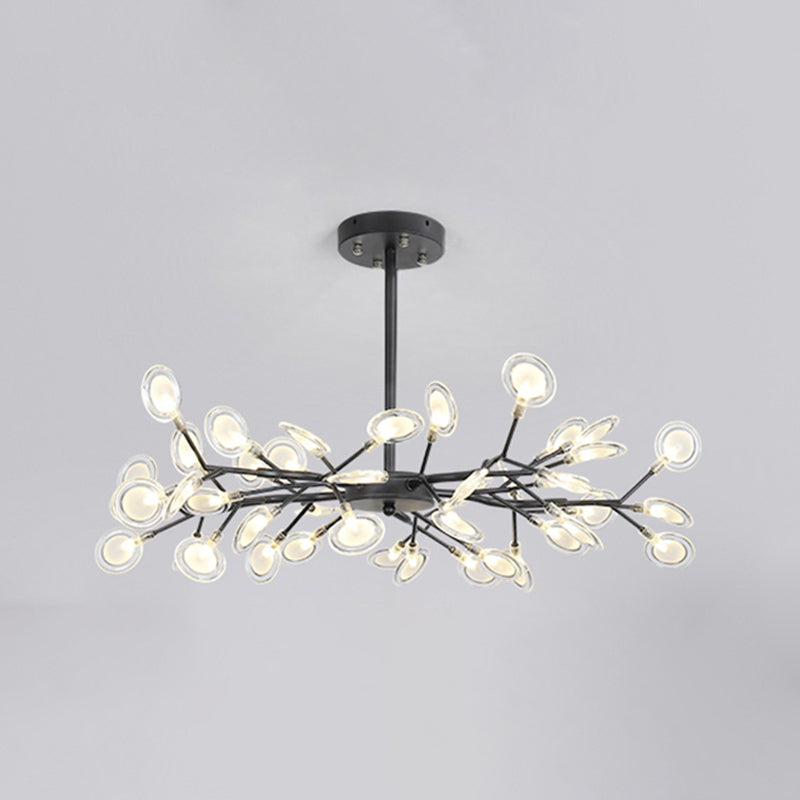 Modern Farmhouse Chandelier with Clear Acrylic Panels Shades Chandelier Lighting Fixtures
