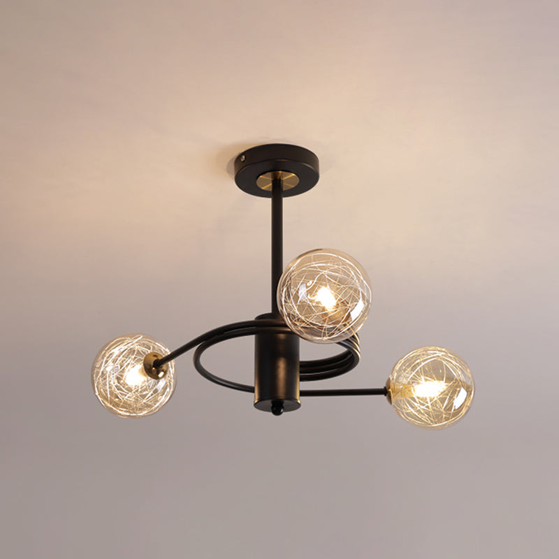 Modern Led Chandeliers Pendant Light Globes Hanging Ceiling Lights Clear Glass