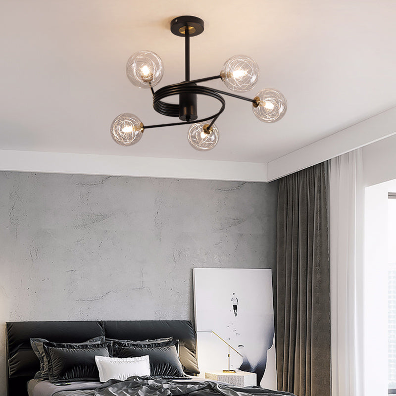 Modern Led Chandeliers Pendant Light Globes Hanging Ceiling Lights Clear Glass