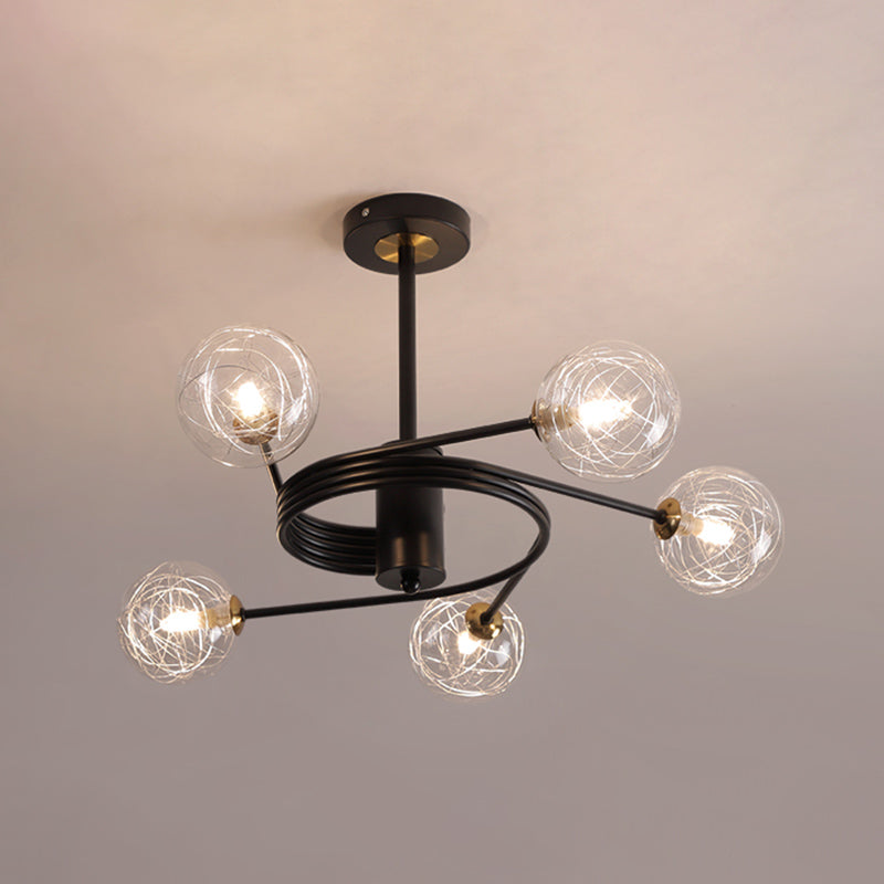 Modern Led Chandeliers Pendant Light Globes Hanging Ceiling Lights Clear Glass