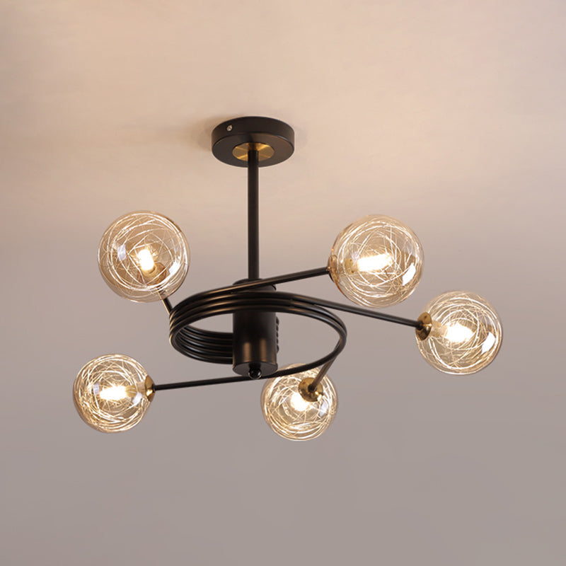 Modern Led Chandeliers Pendant Light Globes Hanging Ceiling Lights Clear Glass