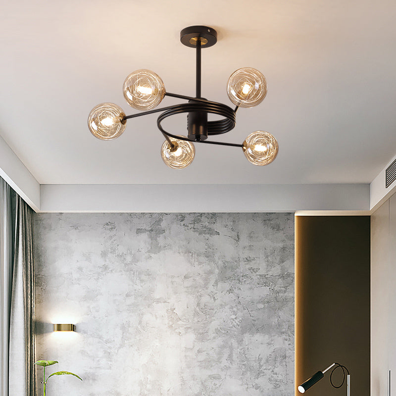 Modern Led Chandeliers Pendant Light Globes Hanging Ceiling Lights Clear Glass