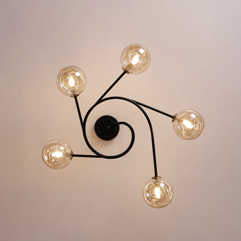 Modern Led Chandeliers Pendant Light Globes Hanging Ceiling Lights Clear Glass