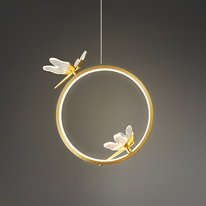 Modern LED Hanging Ceiling Light Metal 1-Light Circle Ceiling Pendant Light